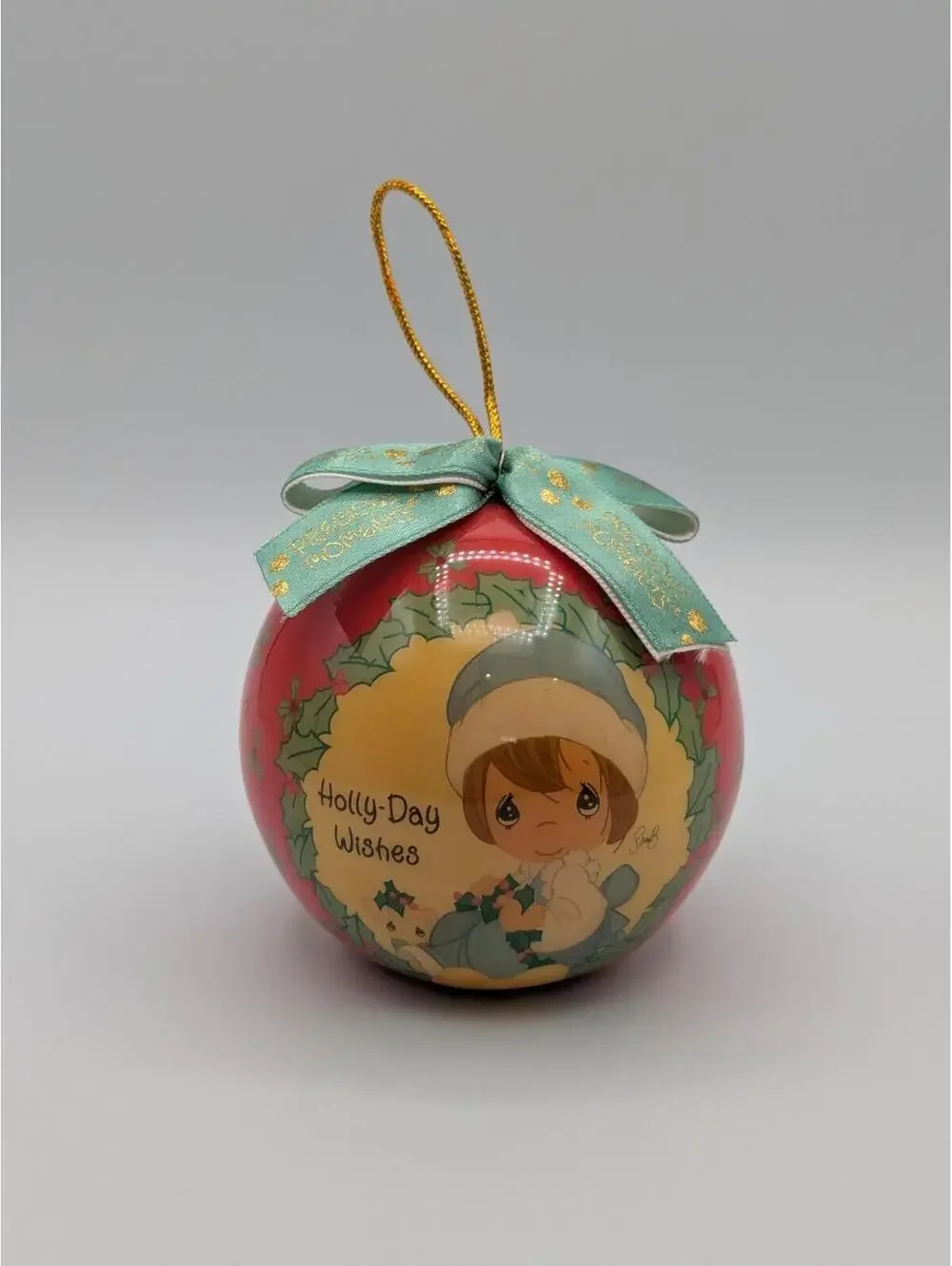 Precious Moments Decoupage Holiday Ornament 1997